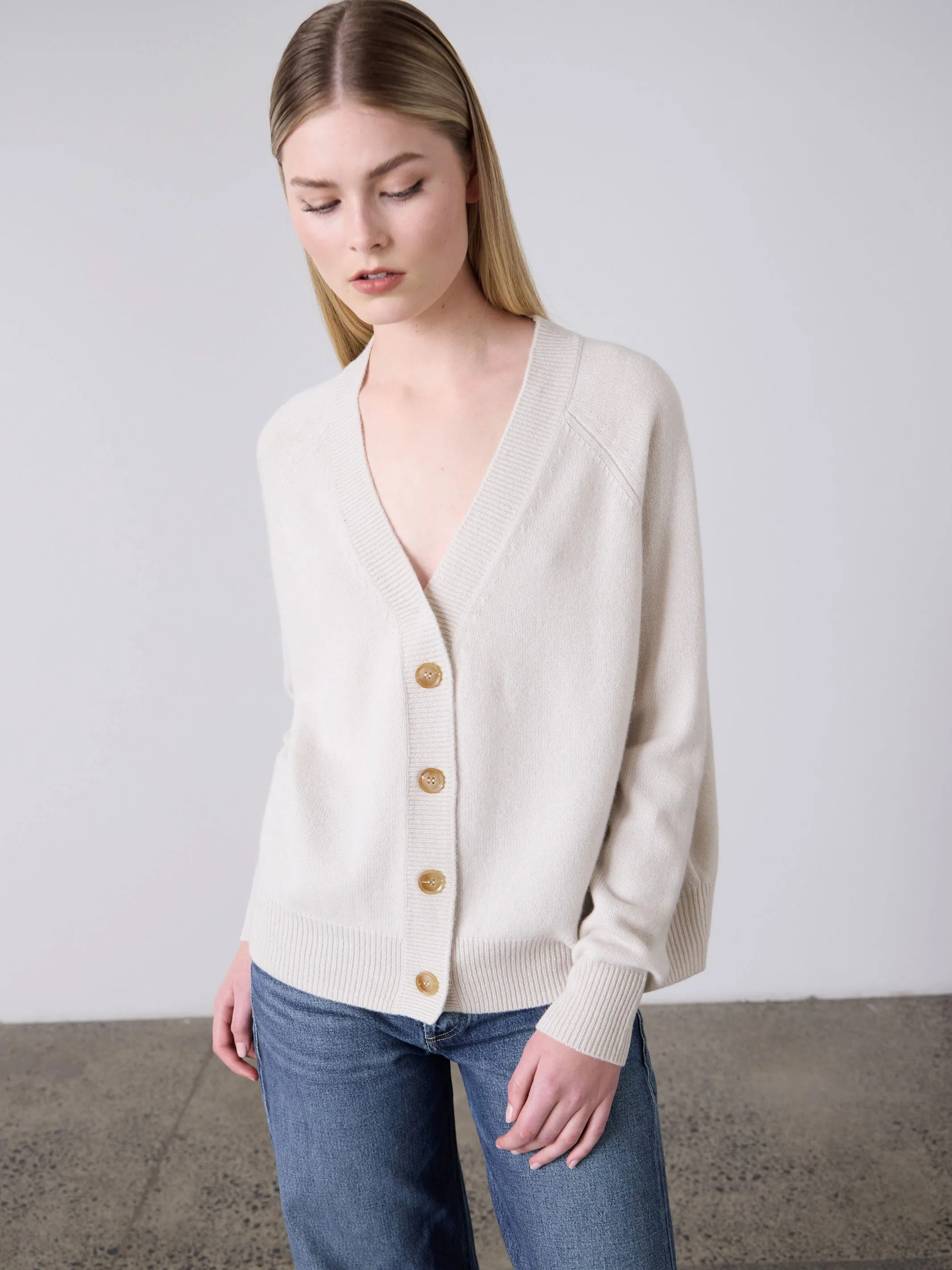 Lauren Cashmere Cardigan - Putty