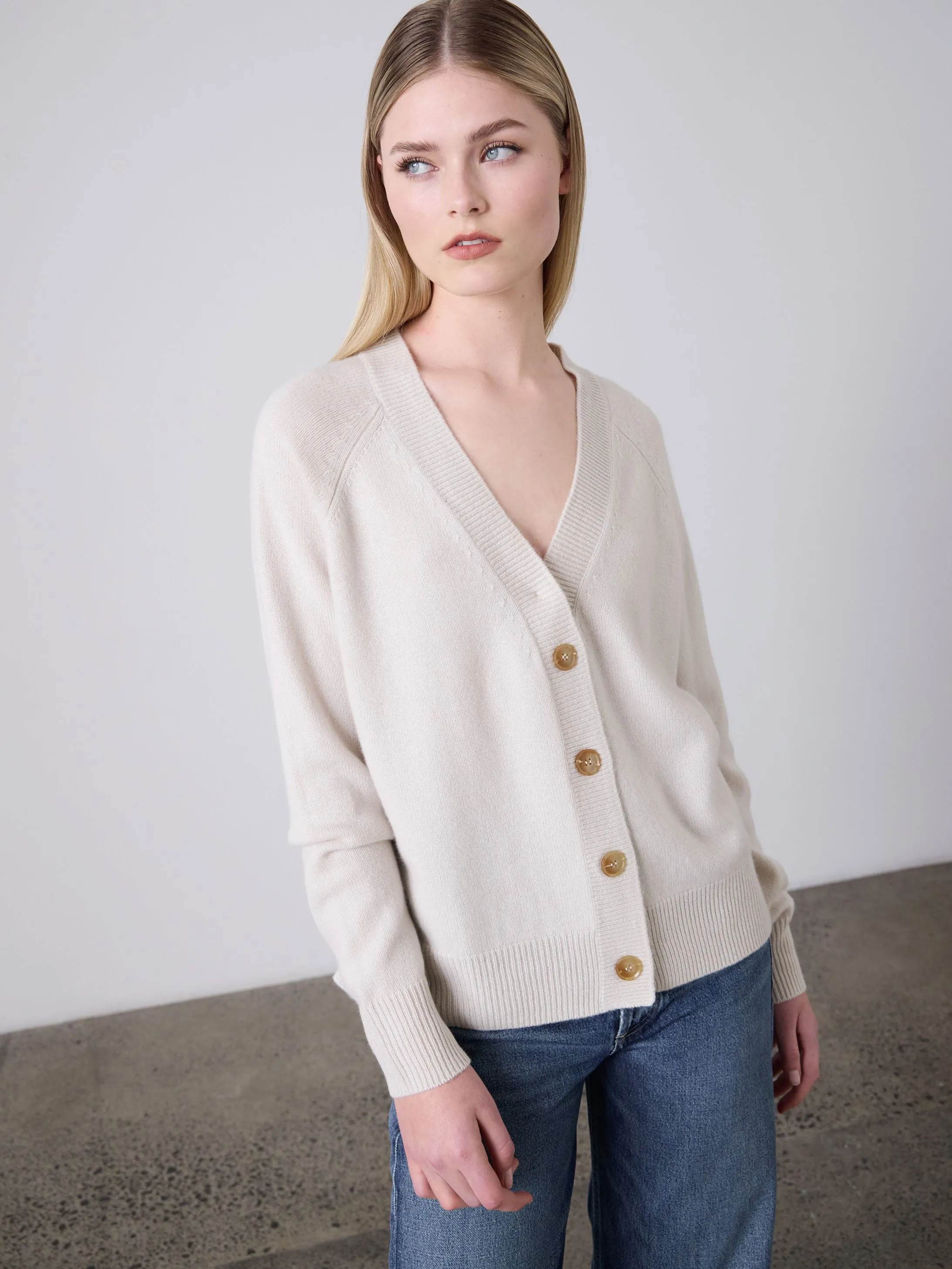 Lauren Cashmere Cardigan - Putty