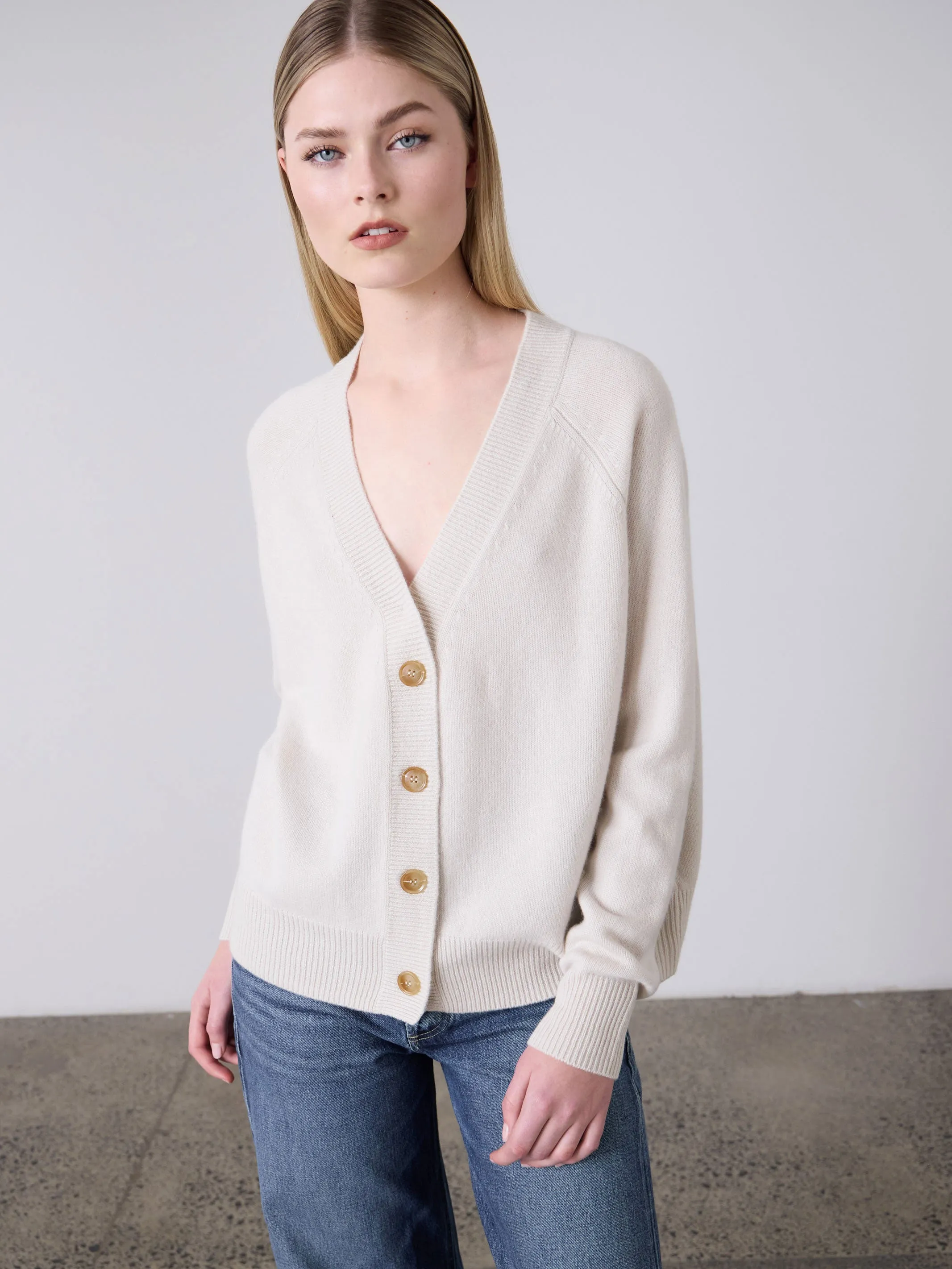 Lauren Cashmere Cardigan - Putty