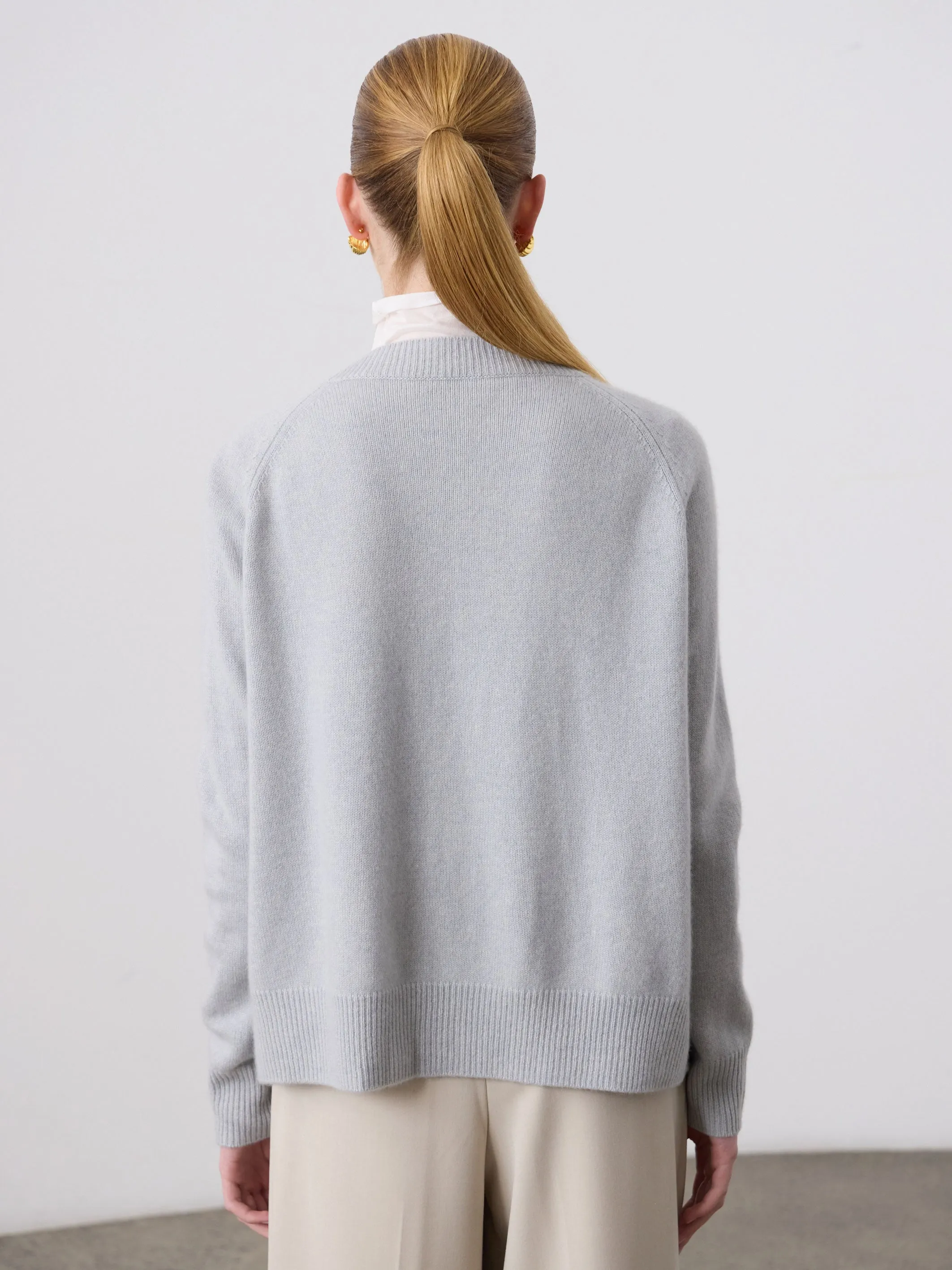 Lauren Cashmere Cardigan - Slate Blue