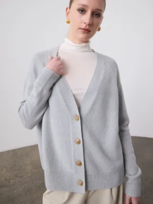 Lauren Cashmere Cardigan - Slate Blue