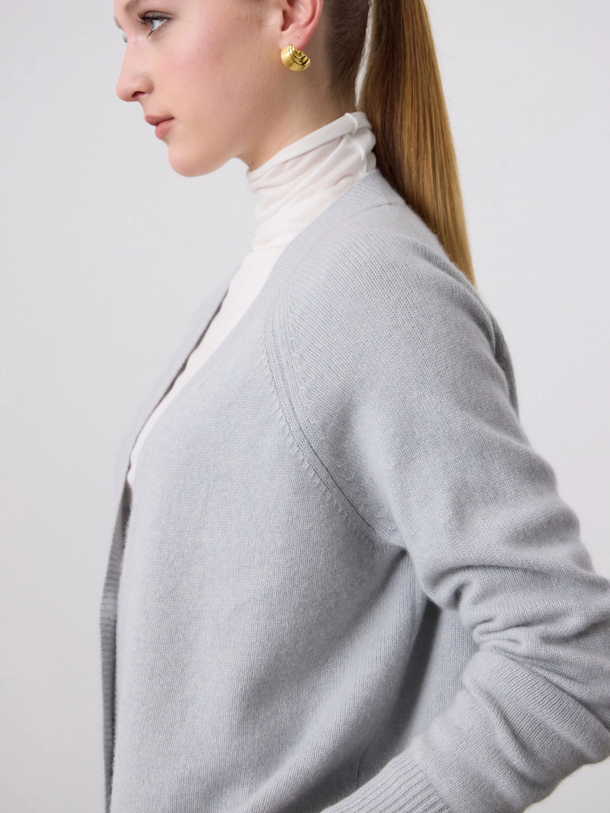 Lauren Cashmere Cardigan - Slate Blue