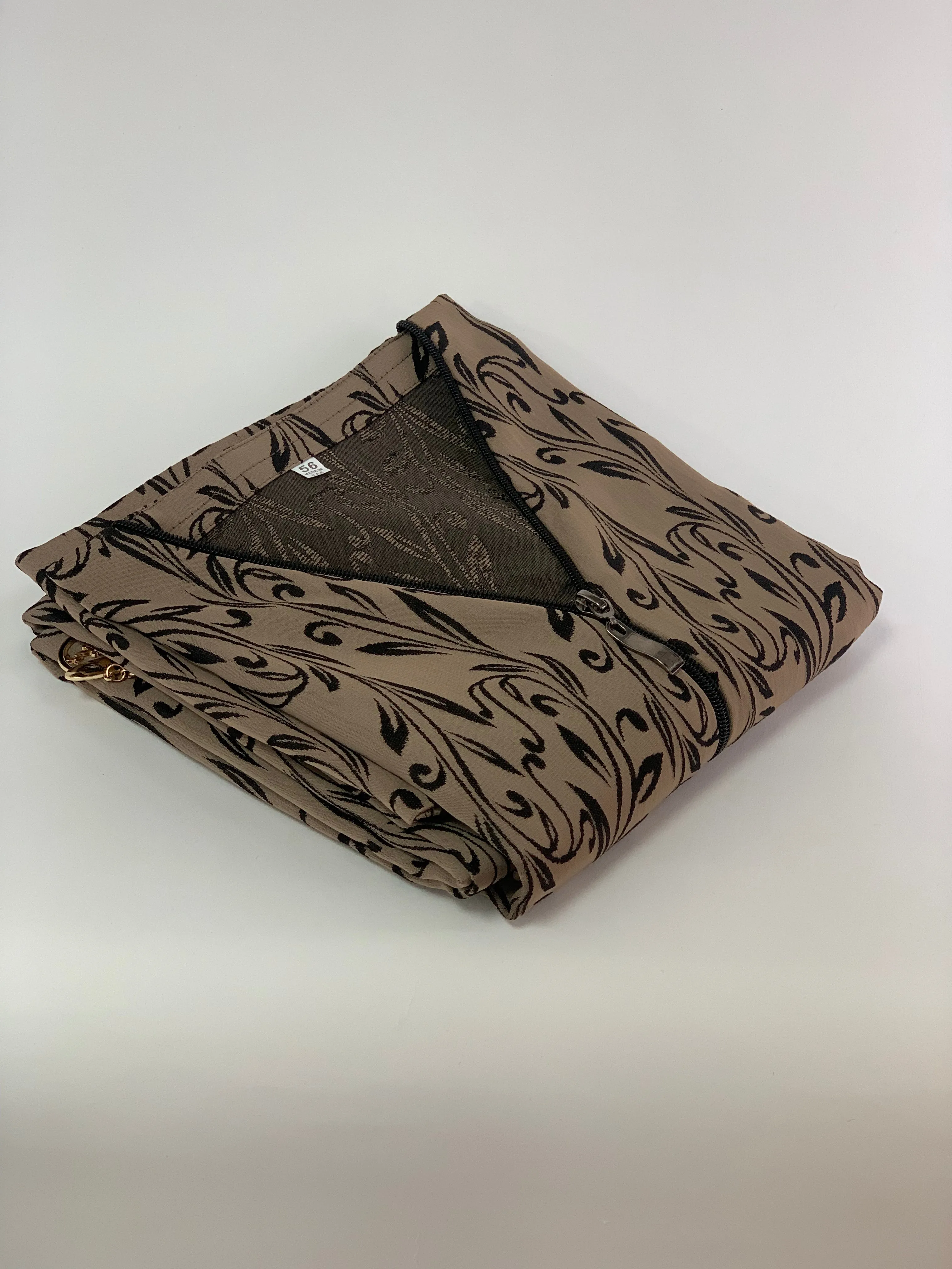 Leaf Pattern Zip-Front Abaya - 4 Colours