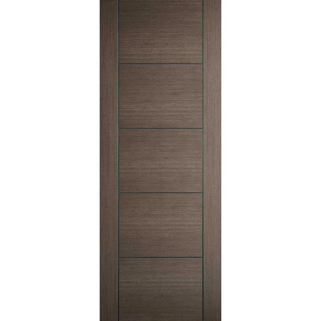 Minimalist Wardrobe Door & Frame Kit - Four Vancouver Flush Chocolate Grey Doors - Prefinished