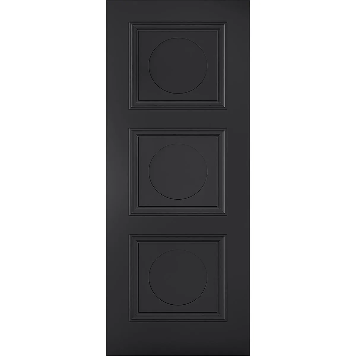Minimalist Wardrobe Door & Frame Kit - Three Antwerp 3 Panel Black Primed Door
