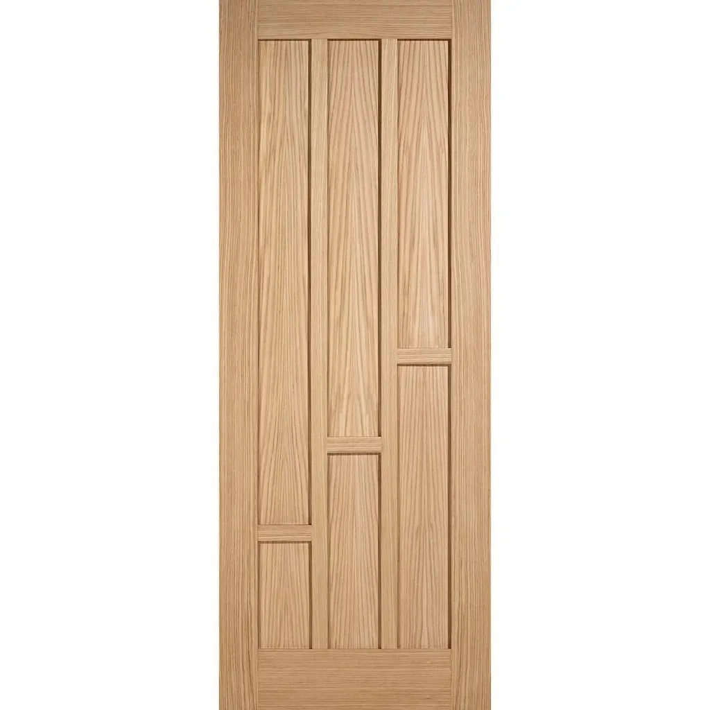 Minimalist Wardrobe Door & Frame Kit - Three Coventry Contemporary Oak Panel Doors - Unfinished