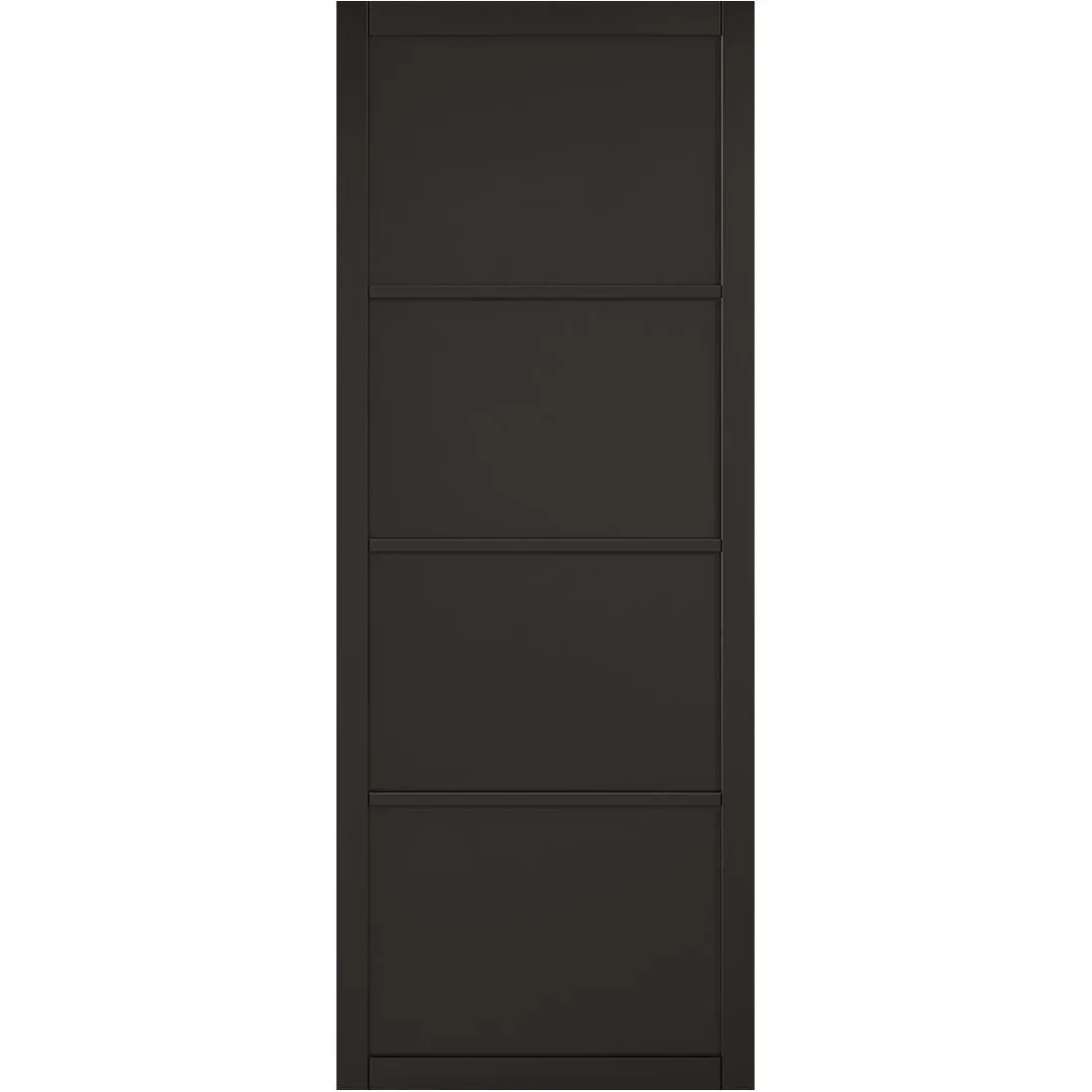 Minimalist Wardrobe Door & Frame Kit - Two Soho 4 Panel Doors - Black Painted - Prefinished