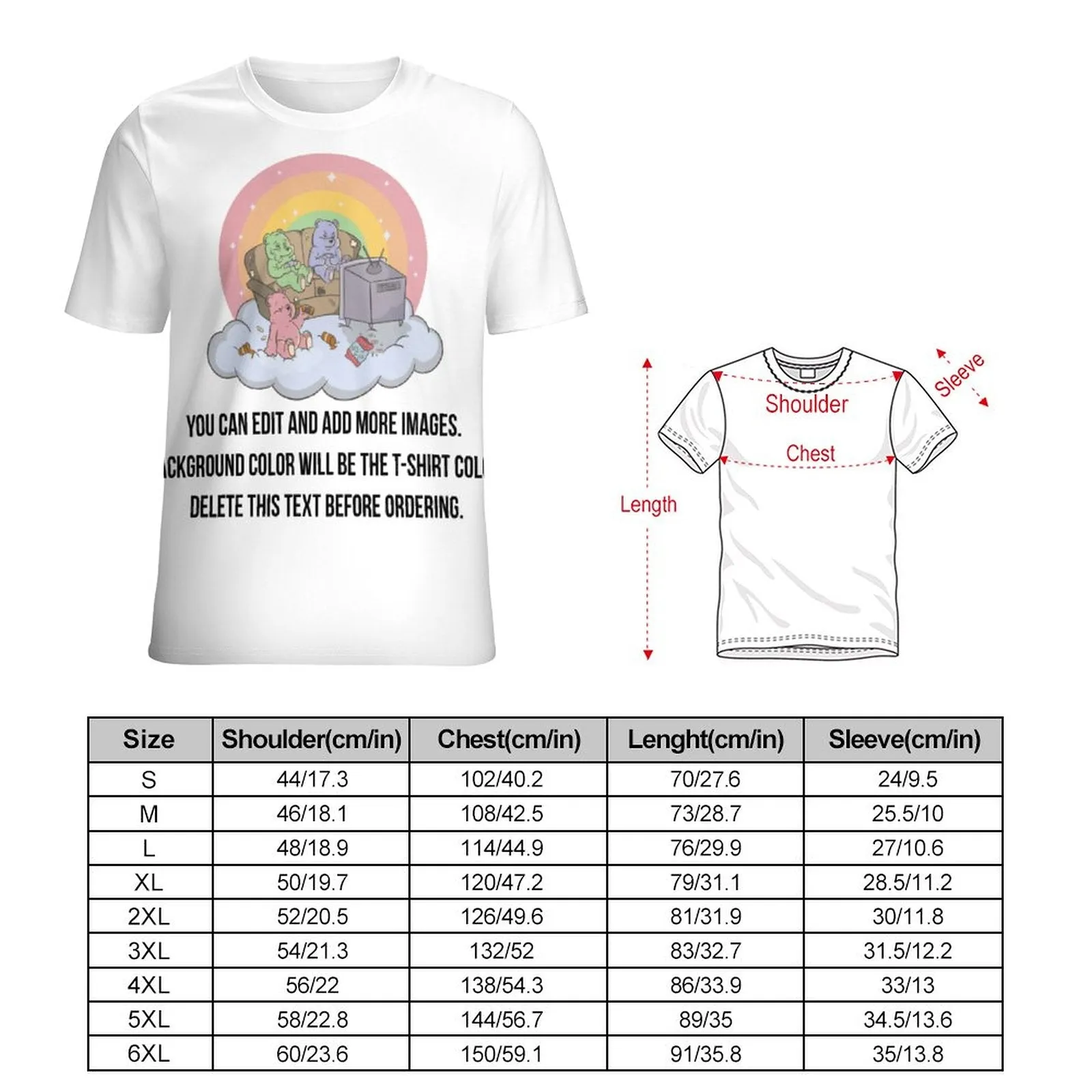 Not Quite Caring Bears-Customize this Design T-Shirt-S to 6XL