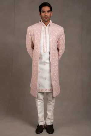 Old Rose Embroidered Indo Western Set