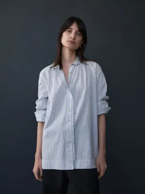 Poppy Blouse - Robin's Egg Stripe