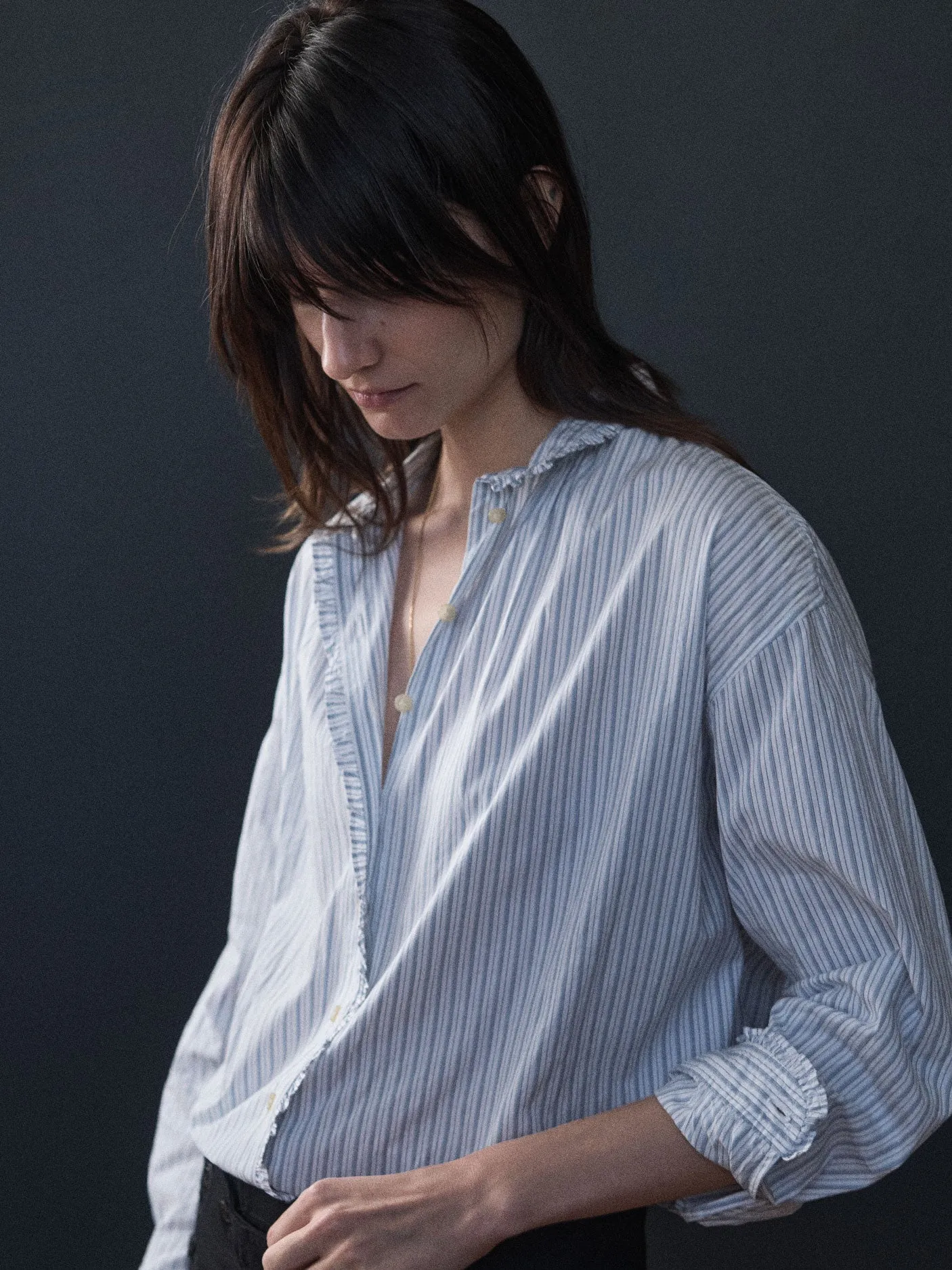 Poppy Blouse - Robin's Egg Stripe
