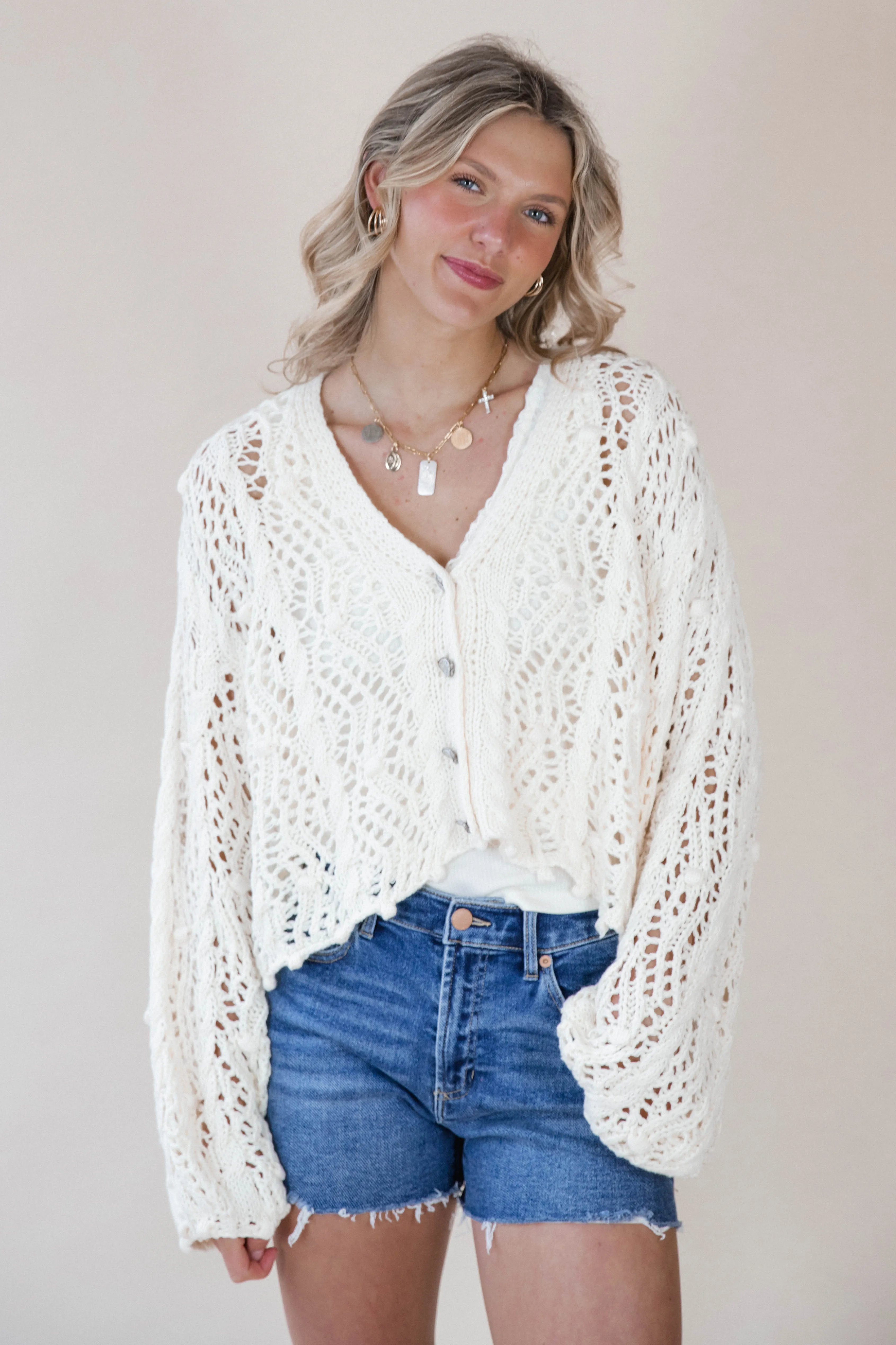 Samantha Open Weave Cardigan