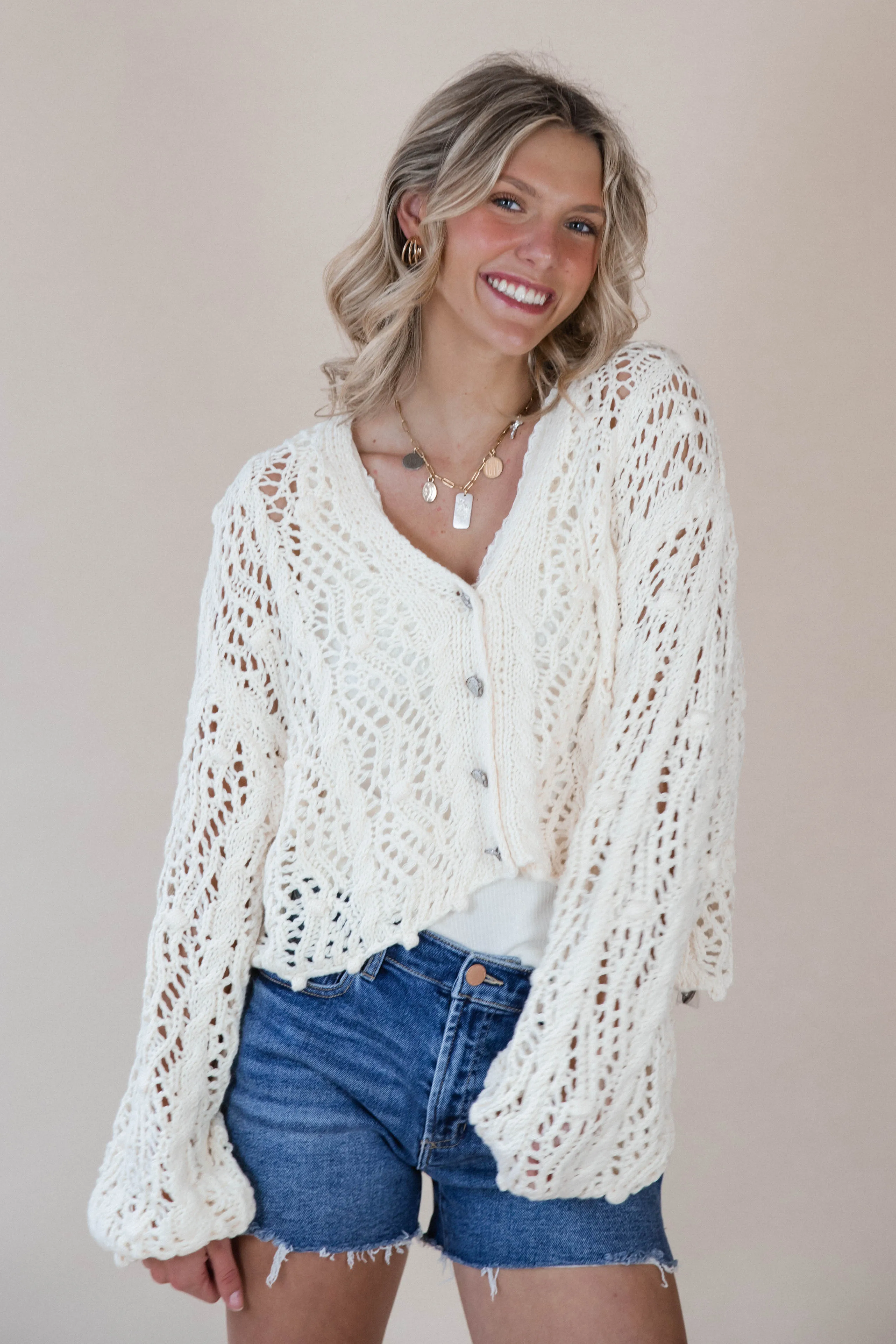 Samantha Open Weave Cardigan