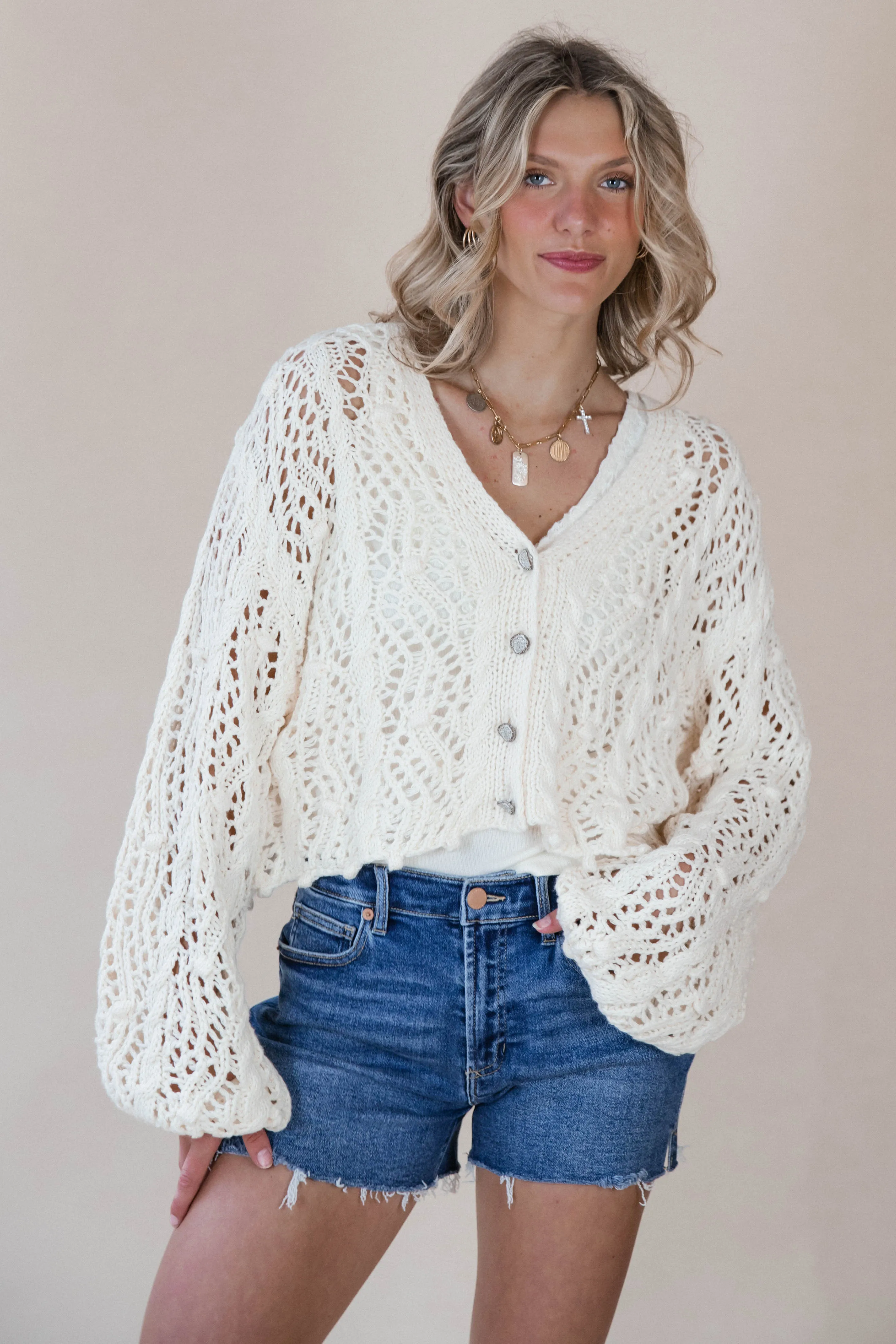 Samantha Open Weave Cardigan