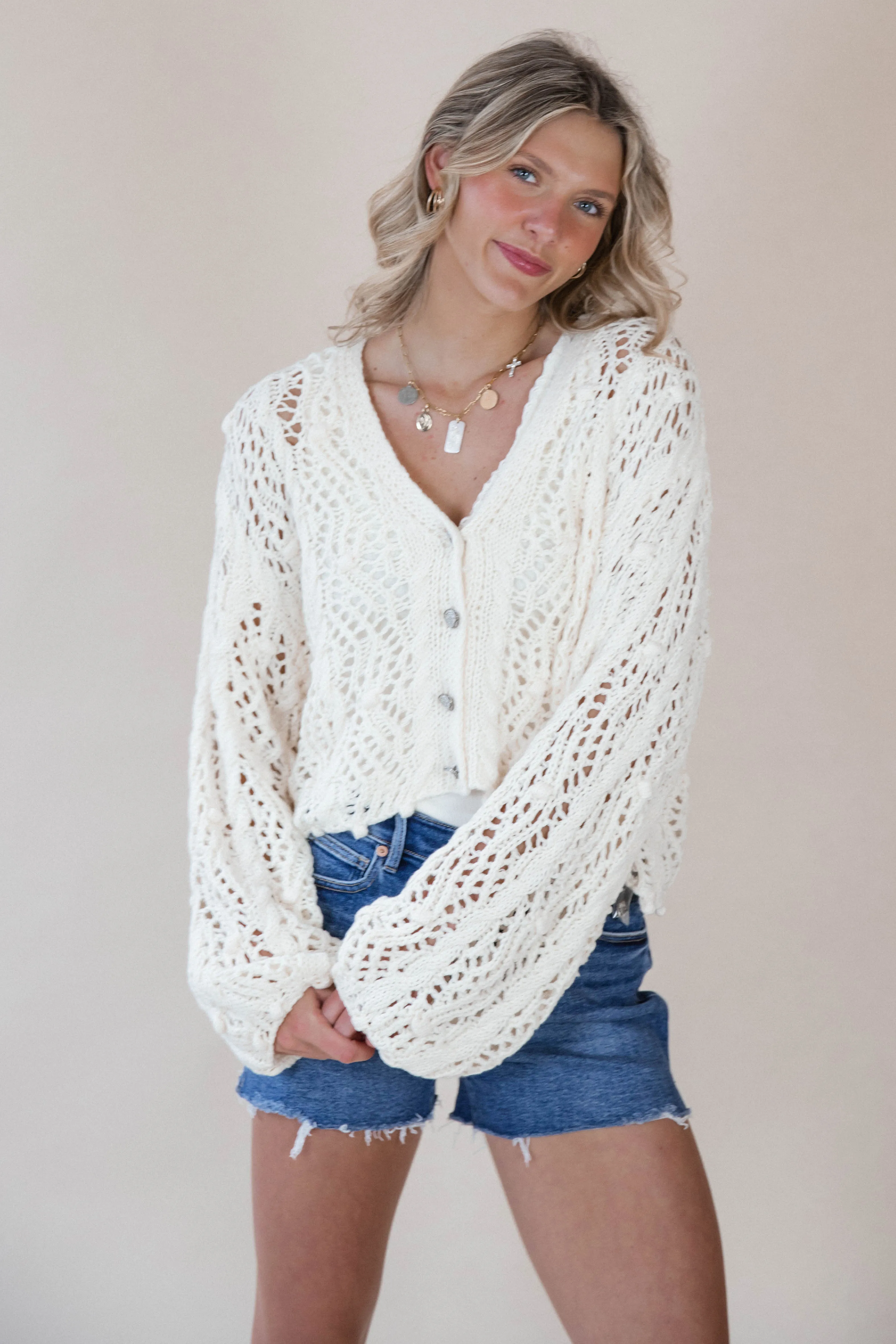 Samantha Open Weave Cardigan