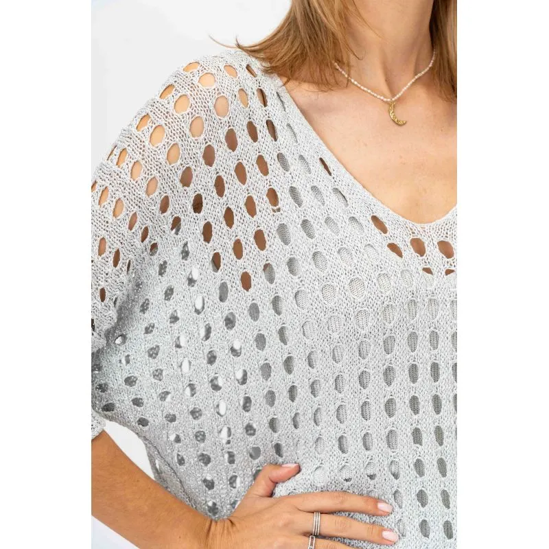 Shimmer Open Knit Sweater