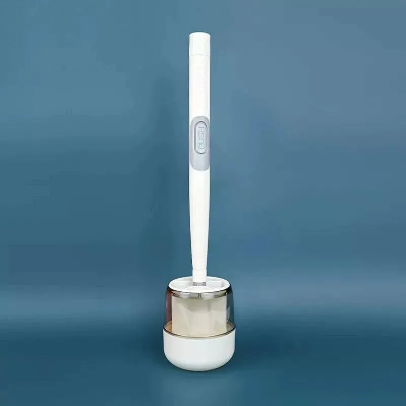 Silicone Toilet Brushes With Holder Set Wall-Mounted Long Handled Toilet Cleaning Brush Modern Hygienic