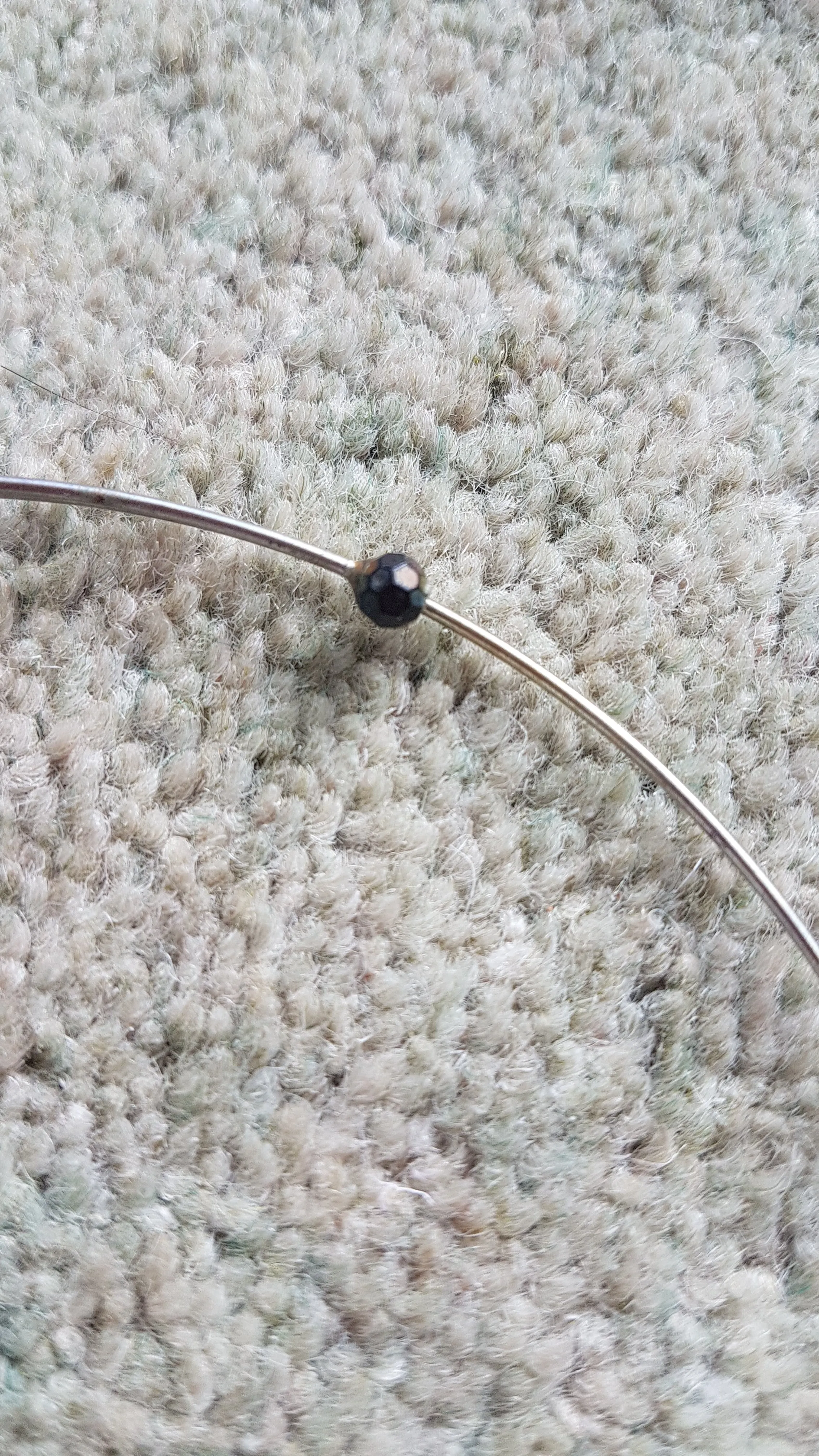 Silver Hoop And Pink Bead Necklace