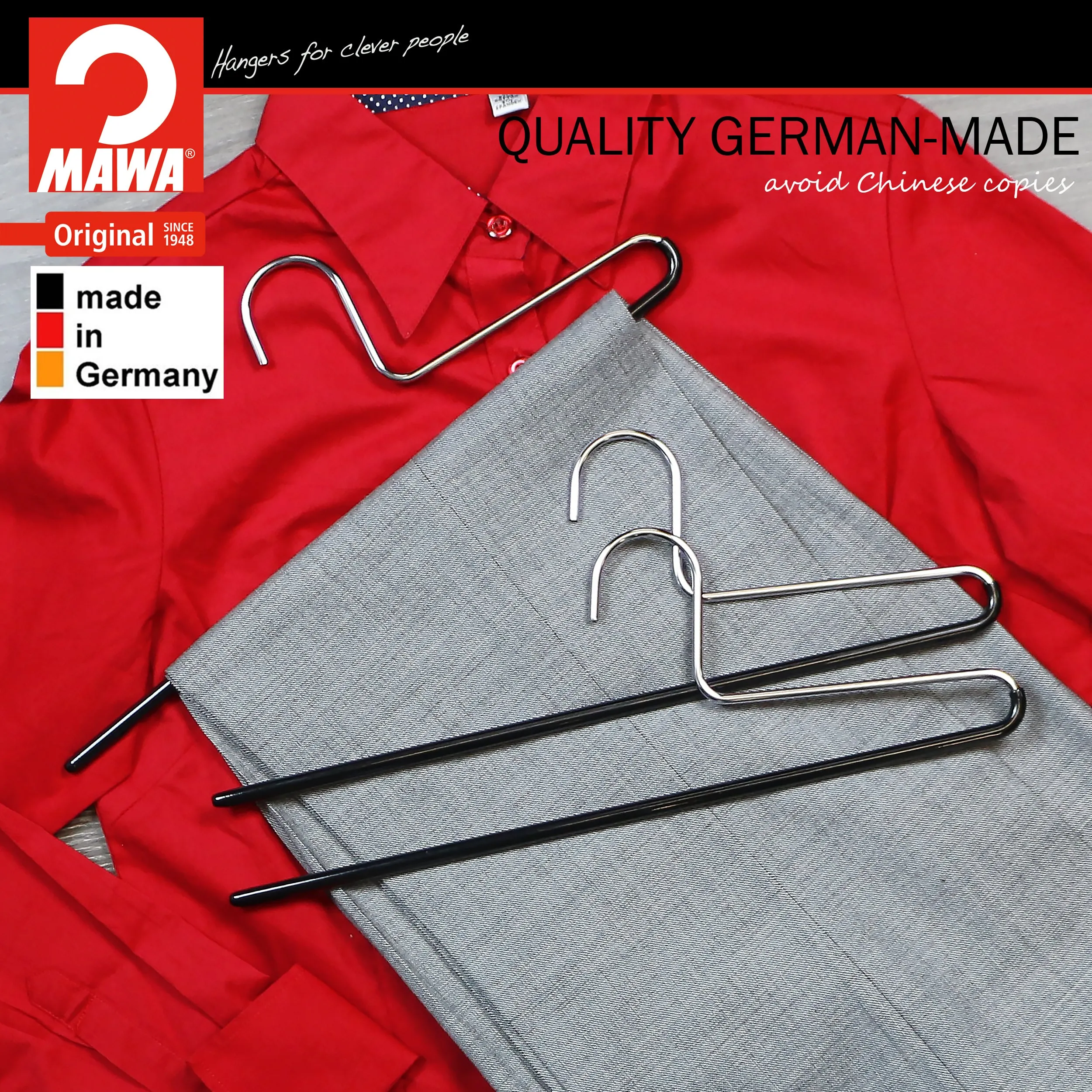 Trouser Hanger, KH-1, Single Rod, Black