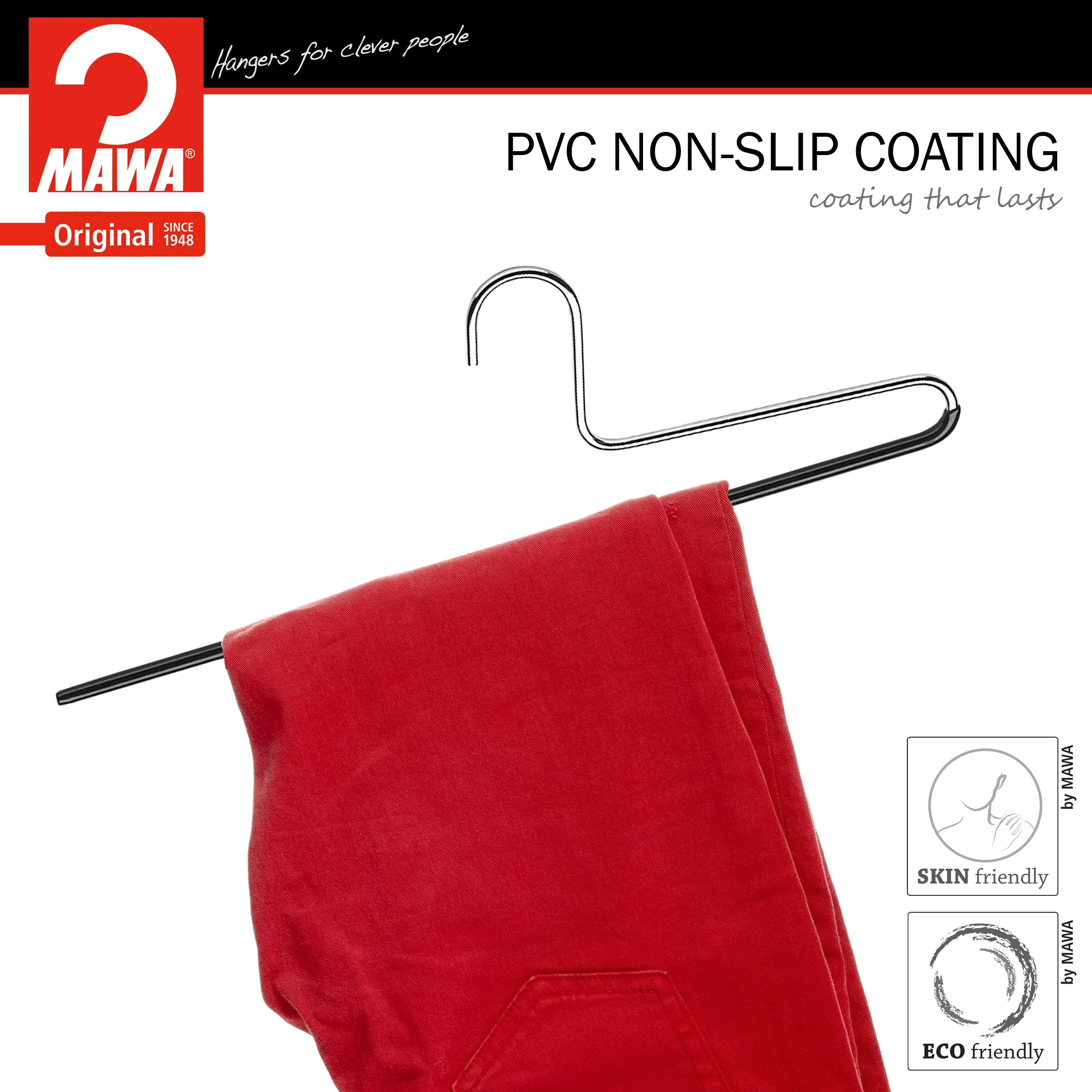 Trouser Hanger, KH-1, Single Rod, Black