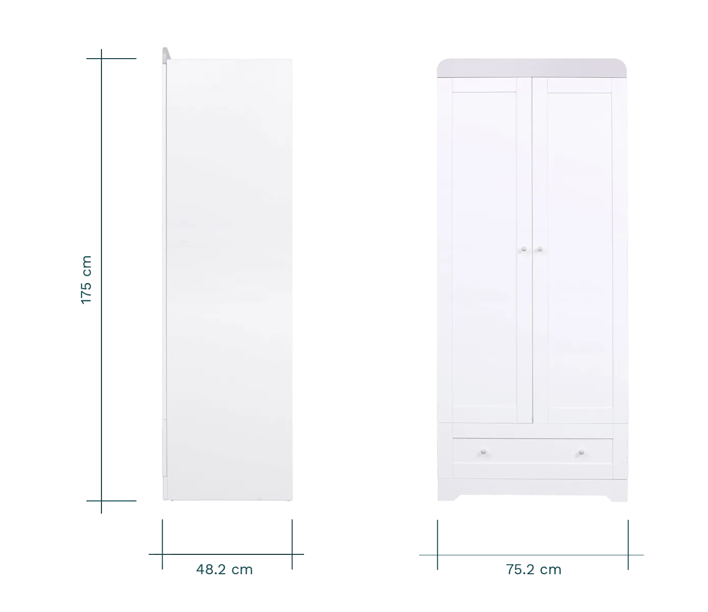Tutti Bambini Rio Wardrobe - White/Dove Grey