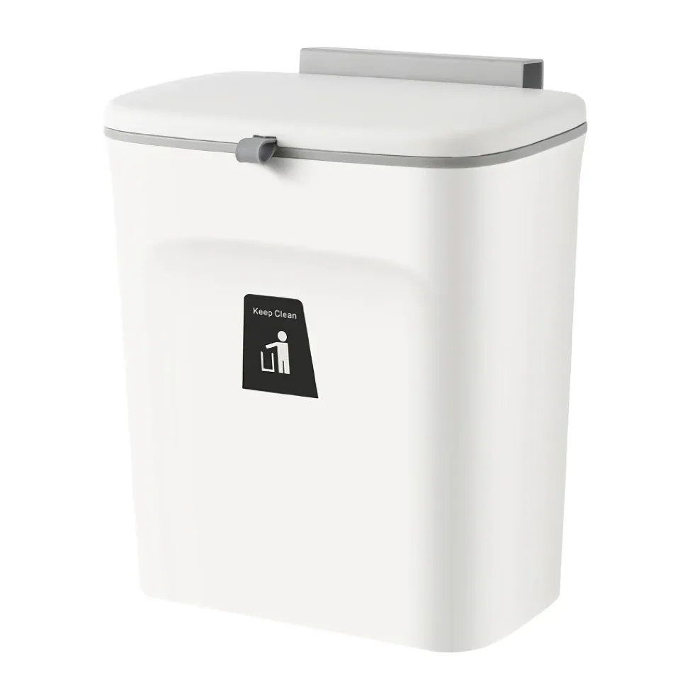 Wall Mounted Slide Cover Trash Can with Lid