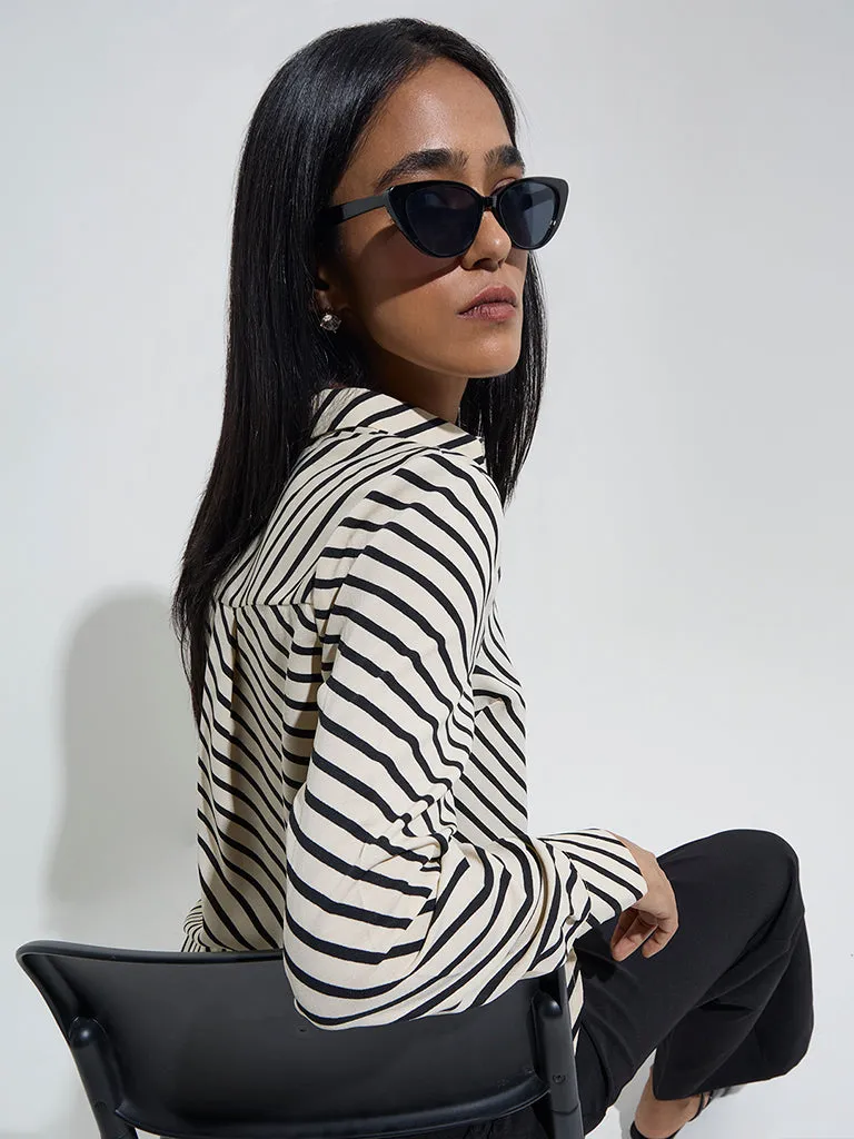 Wardrobe Beige Striped Shirt