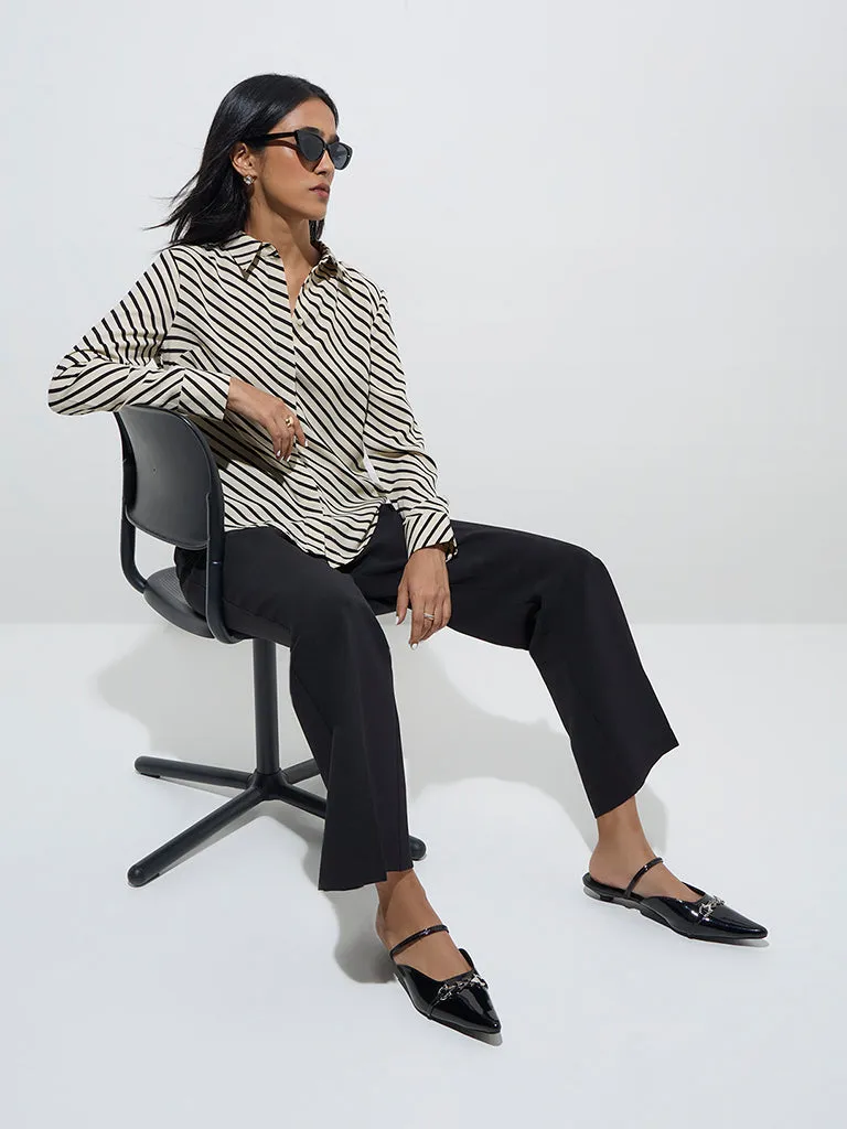 Wardrobe Beige Striped Shirt
