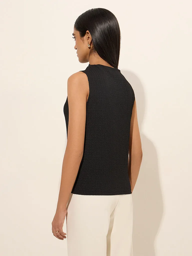 Wardrobe Black Textured Top