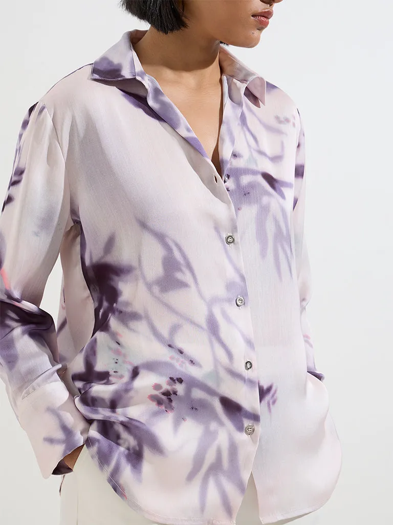 Wardrobe Lilac Printed Shirt