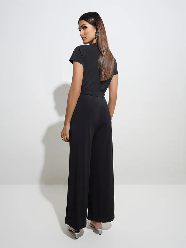 Wardrobe Solid Black Jumpsuit