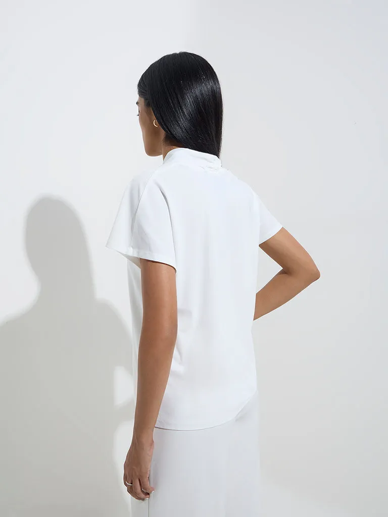 Wardrobe White Solid Blouse
